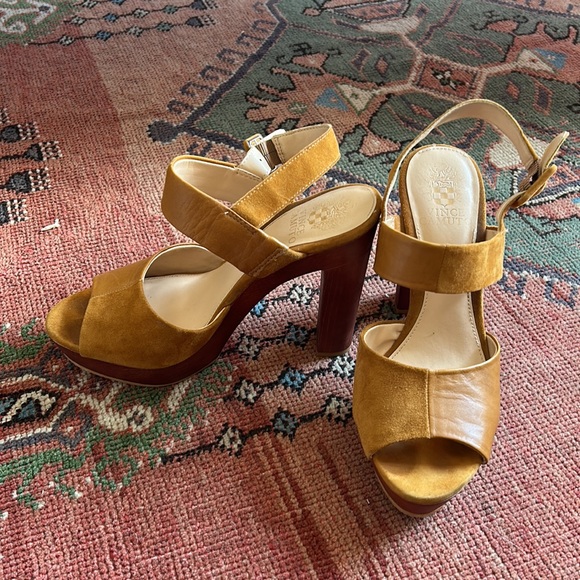 Vince Camuto | Platform Block Heel Sandals Size 8.5/39 - Picture 3 of 4
